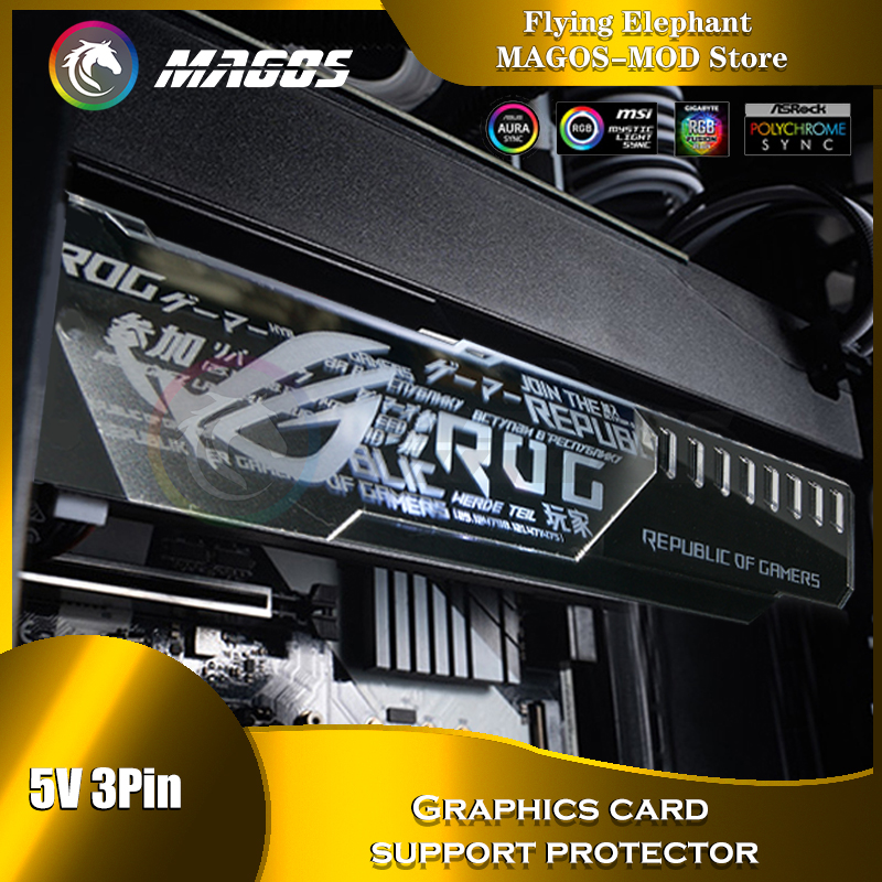 Pc Gaming Msi - GPU Holder ARGB Silver Mirror Surface