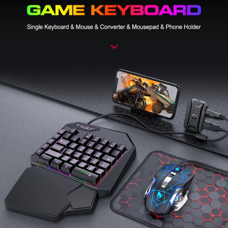 T-WOLF TF900 One Handed Keyboa - Pc Gaming Set recension och pris