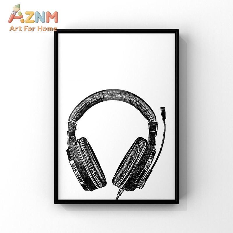 AZNM Black White Gaming Canvas - Gaming Controller recension och pris
