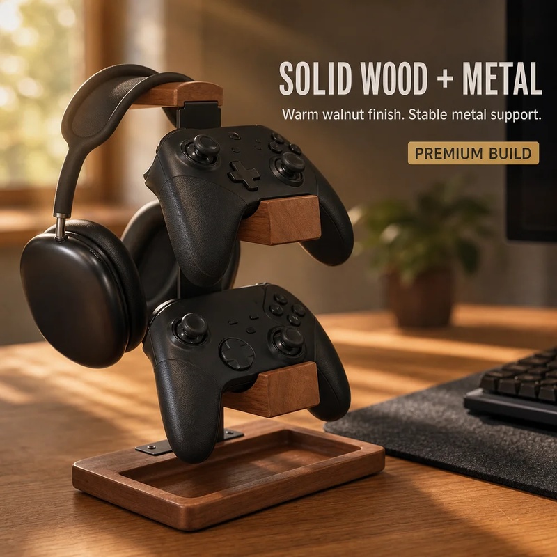 Wooden Headphone Stand Gaming  - Pc Gaming Earphones recension och pris