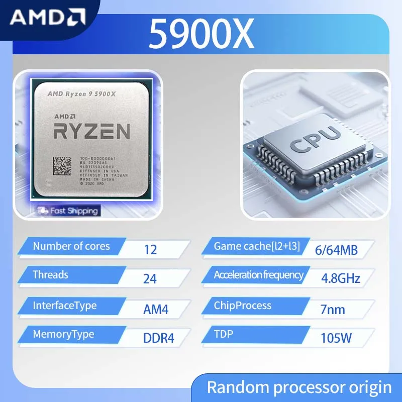 AMD Ryzen 9 5900X R9 5900X 3.7 - Amd Cpu Ryzen 9 recension och pris