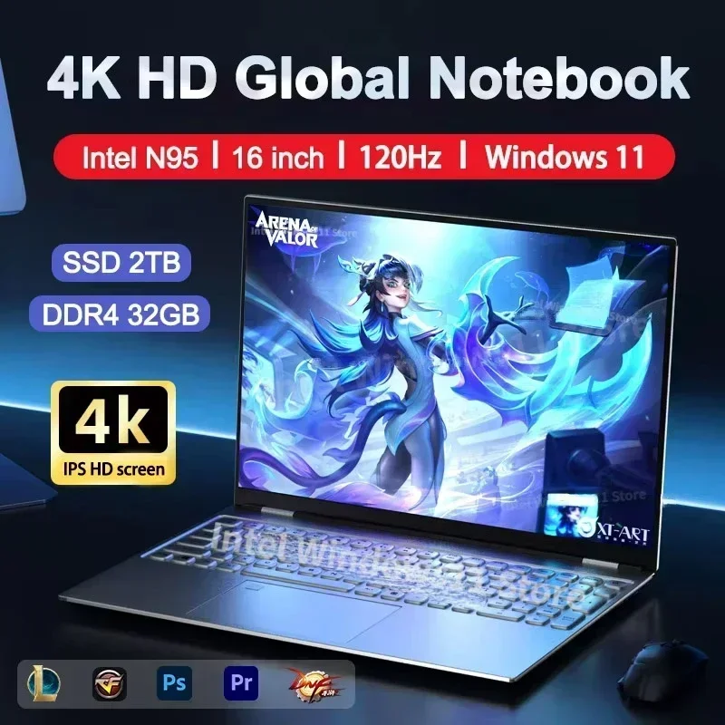 NEW  Laptop Intel N95 4K HD 12 - Pc Gaming Notebook recension och pris