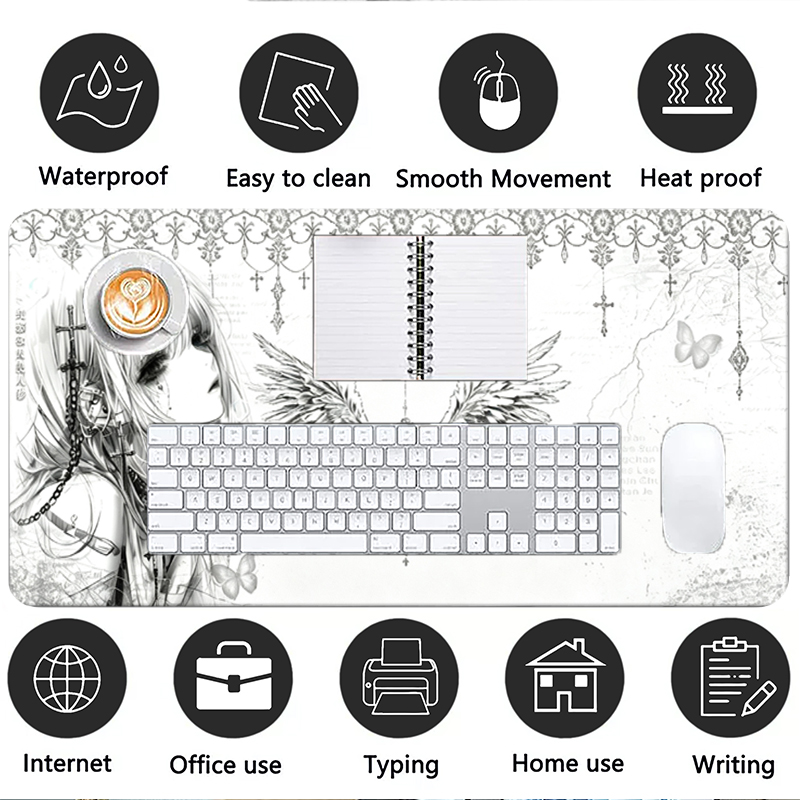 Leather Mousepad Black White A - Pc Gaming Desk recension och pris