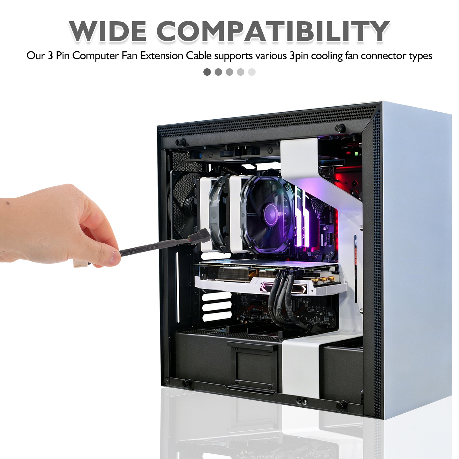 5Pcs 3 Pin Pc Fan Extension Ca - Pc Gaming Ff recension och pris